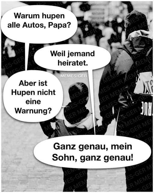 hupen - trąbić, dawać sygnał